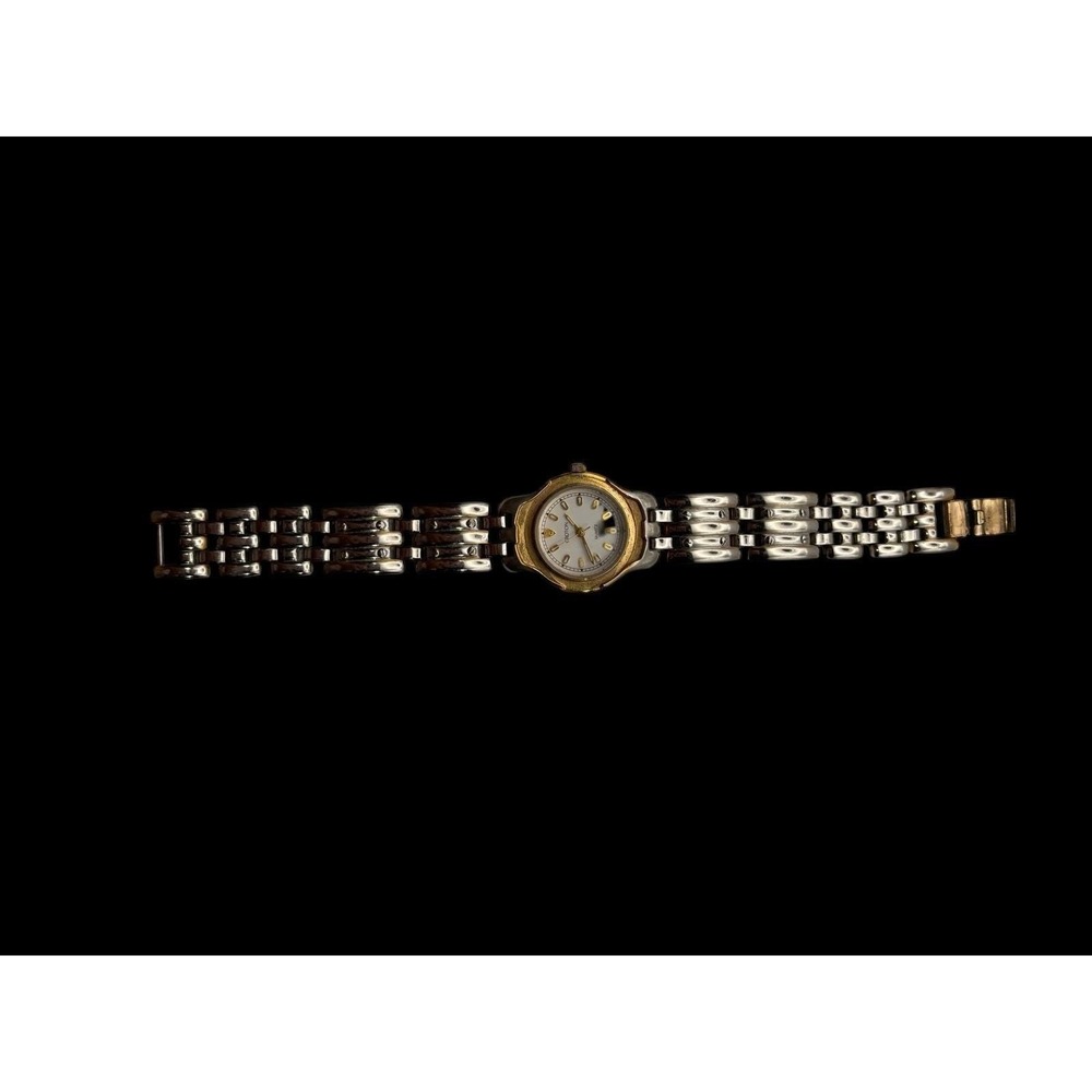 Croton Quartz Wristwatch Two-Tone Bracelet Stainless Back As-Is